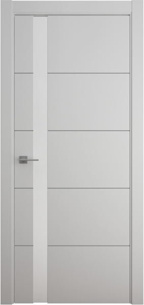 Межкомнатная дверь Albero Геометрия-7 ДГ Серый/ Белый лакобель 900х2000 (Защелка магнит. WC)