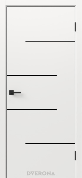 Межкомнатная дверь DVERONA Виста 4.2 ПЭТ Эдельвейс/ кромка АБС черная 900х2000