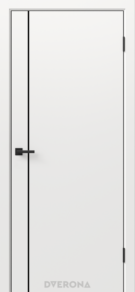 Межкомнатная дверь DVERONA Орион 1.1 ПЭТ Эдельвейс/ кромка АБС черная 900х2000