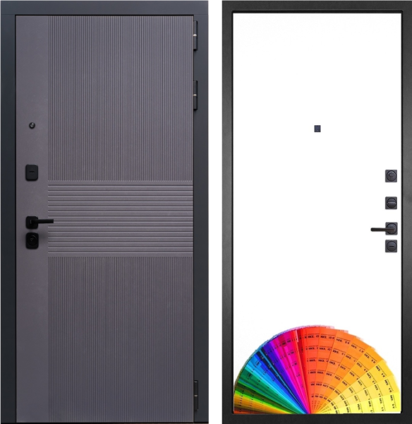 Входная дверь Гранит Гранж Лофт графит/ панель 049 под покраску 860х2050 Левое