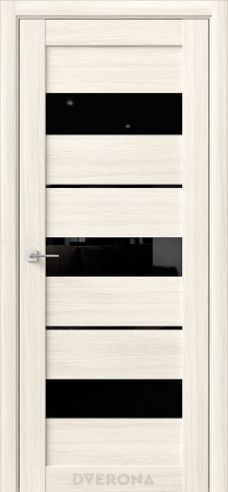 Межкомнатная дверь DVERONA Зета Снежная лиственница/ Черный лакобель 900х2000